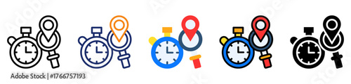Time Tracking Icon Multiple Style Collection Set 