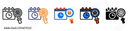 Job Scheduling Icon Multiple Style Collection Set 