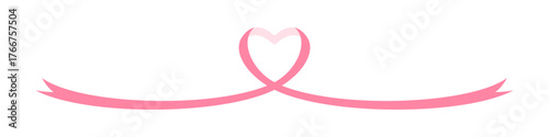 ハート型のリボン、デコレーション素材