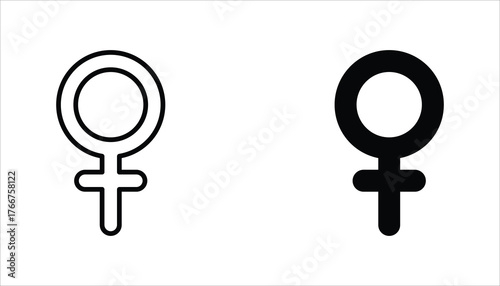 Female gender icon. Single line Female gender icon vector background. Vector illustration for web design. Isolated on white background.