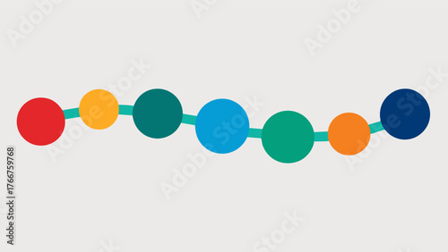 A bracelet with a series of beads in different colors each representing a different memory or piece of information to be recalled.. Vector illustration