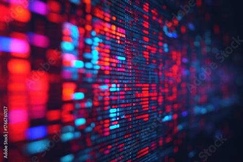 Wallpaper Mural Abstract digital pattern with vibrant red and blue lights. Torontodigital.ca