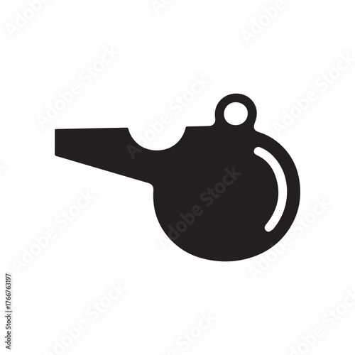 Single one line whistle silhouette on white background images silhouette on white background.