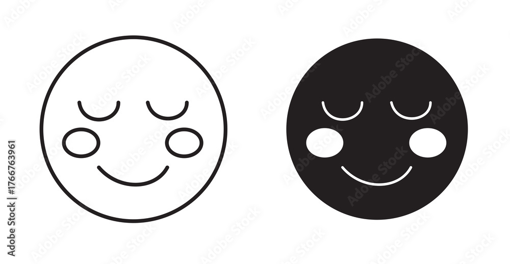 Fototapeta premium Smiling face with smiling eyes icon