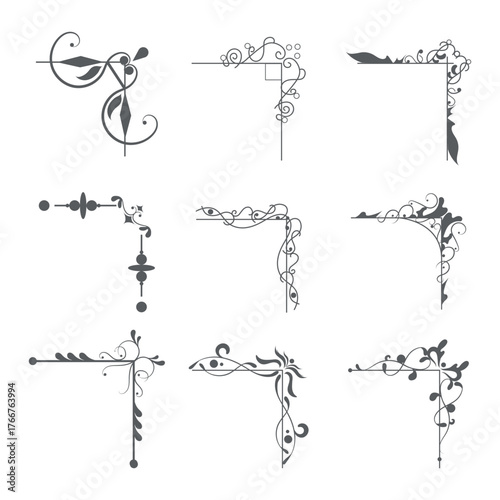 Gold vintage baroque corner ornament retro pattern antique style acanthus. Decorative design element filigree calligraphy vector. Vintage frame corner. Framer corner. Vintage Corners.