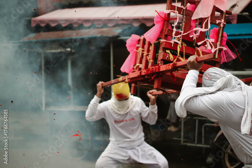 Vegetarian Festival Procession in Thung Song, Nakhon Si Thammarat, Thailand