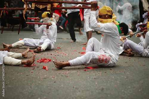 Vegetarian Festival Procession in Thung Song, Nakhon Si Thammarat, Thailand