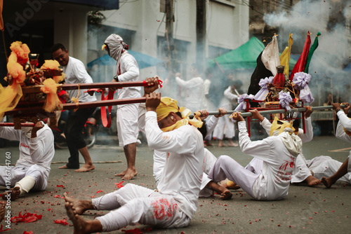 Vegetarian Festival Procession in Thung Song, Nakhon Si Thammarat, Thailand