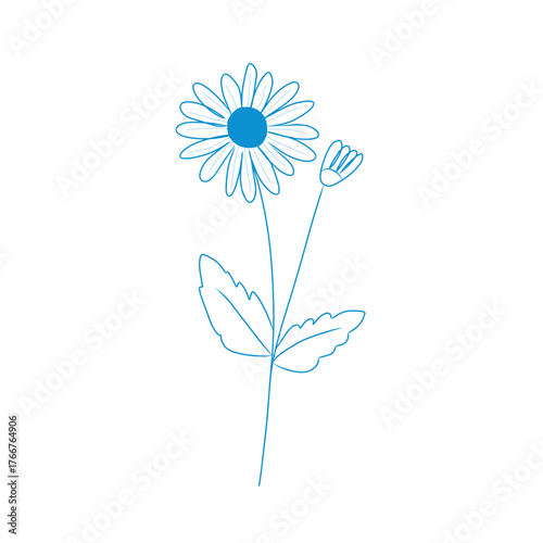 Hand draw flower  vector , doodle flower vector