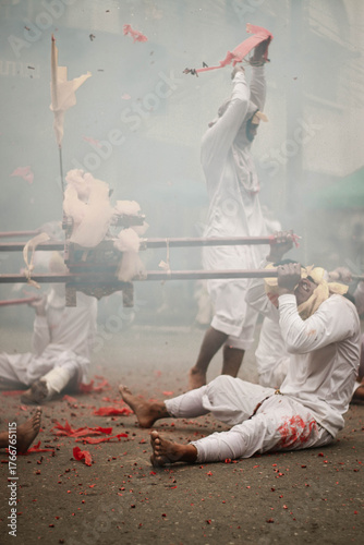 Vegetarian Festival Procession in Thung Song, Nakhon Si Thammarat, Thailand
