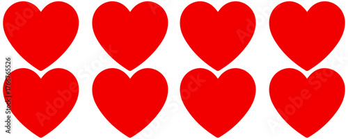 Valentine red heart icon. Heart shape Isolated on white background.