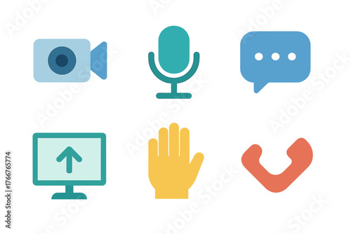 Set of digital communication and interaction icons for user interface design