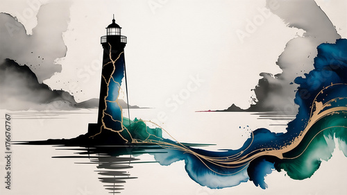 Lighthouse Amid Waves of Serenity