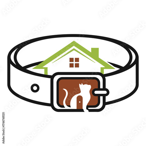 Pet house logo isolated on white background a cozy home for your furry friend, symbolizing care, security, and love for pets with a unique design