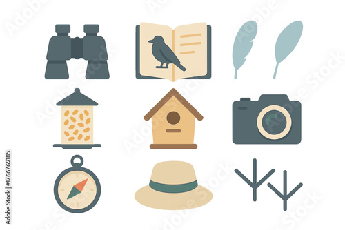 Binoculars and nature observation tools for bird watching hobbyists