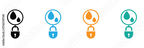 Protecting your digital world is paramount; this clean, modern icon set visually communicates data security and safety, ideal for tech, finance, or health industries.