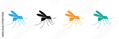 Discover versatile mosquito icons in striking colors, ideal for health awareness, pest control services, and modern design projects. Grab attention!
