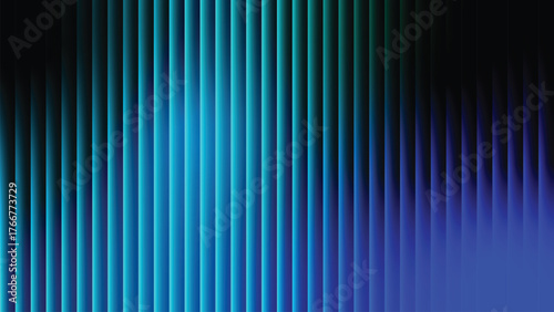 Futuristic neon texture with vibrant shades of blue green gradients and bright smooth fluted vertical lines