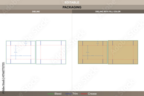 Full telescope corrugated box dieline in a detailed vector layout for flawless printing and durable packaging strength with precise die line mapping and secure lid structure