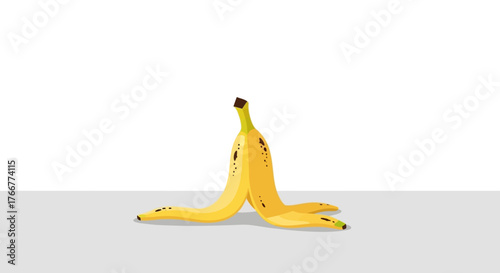 Banana peel lying on surface