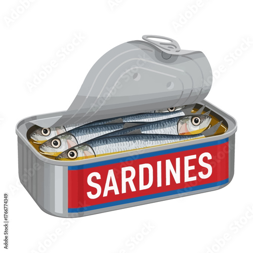 Open can sardines in oil