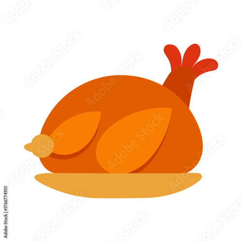 a roasted turkey with garnish  vector art 