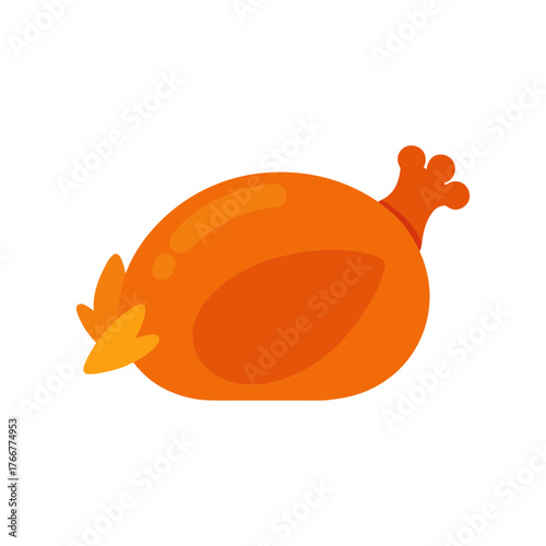 a roasted turkey with garnish  vector art 