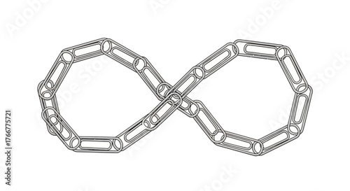 An infinity symbol made metal chain