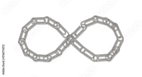 Silver infinity symbol made interconnected chain links