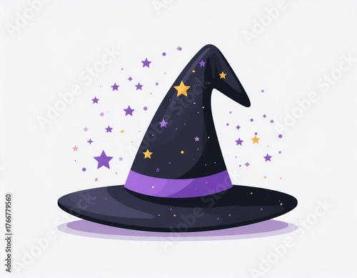 Chapeau de sorcière vectoriel – icône graphique minimaliste d’Halloween