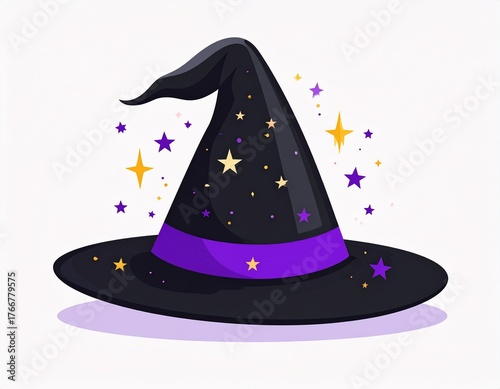 Chapeau de sorcière vectoriel – icône graphique minimaliste d’Halloween