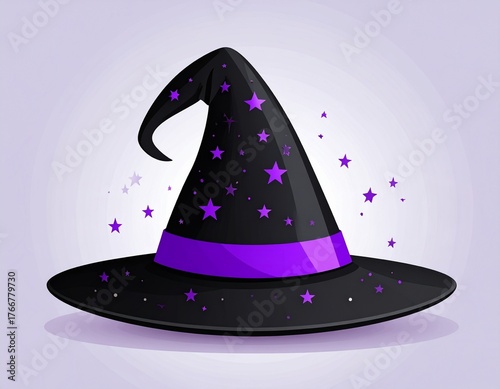 Chapeau de sorcière vectoriel – icône graphique minimaliste d’Halloween