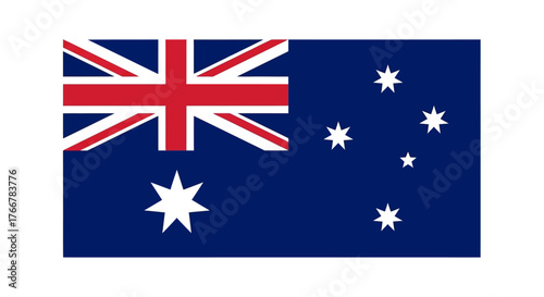 The national flag australia, featuring the union jack, the commonwealth star, and the southern cross constellation