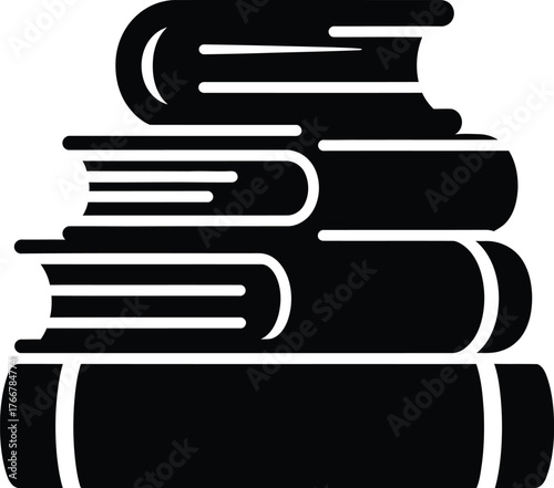 Stack of hardcover books icon