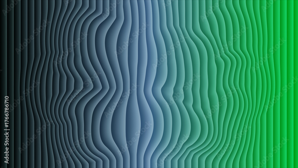 Fototapeta premium Abstract gradient wavy lines background blue to green image