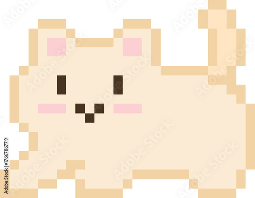 pixel illustration of cute dog emoji