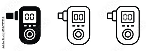 Promote responsible choices with these icons of breathalyzers, essential for safety campaigns and awareness, illustrating alcohol testing and promoting mindful consumption for driver safety