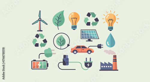 Sustainable energy sources and eco friendly concepts for a green future.