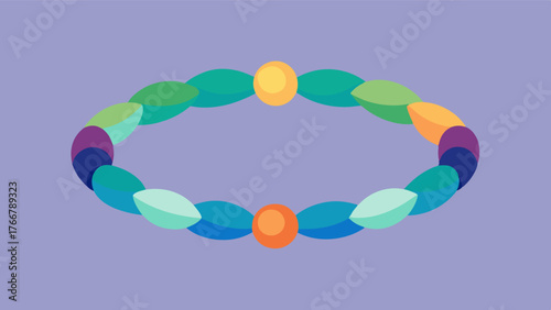 A braided bracelet with different colored beads representing various mental health conditions highlighting the need for awareness and support for all aspects of brain health.. Vector illustration