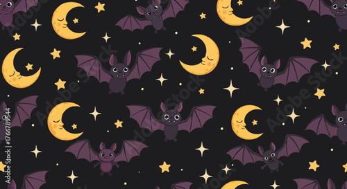 A cartoon illustration of a black cat sitting on a rug with a ghost saying boo.