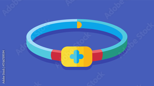 A bracelet with a puzzle piece charm representing solidarity and support for those with autism spectrum disorders.. Vector illustration