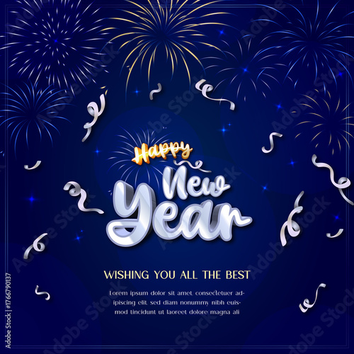 Festive greeting card for the New Year's party