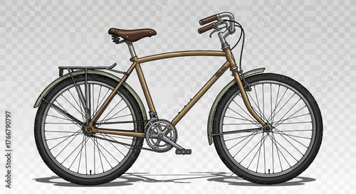 vintage bicycle on white background
