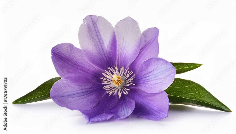 Fototapeta premium blooming purple flower isolated on white background