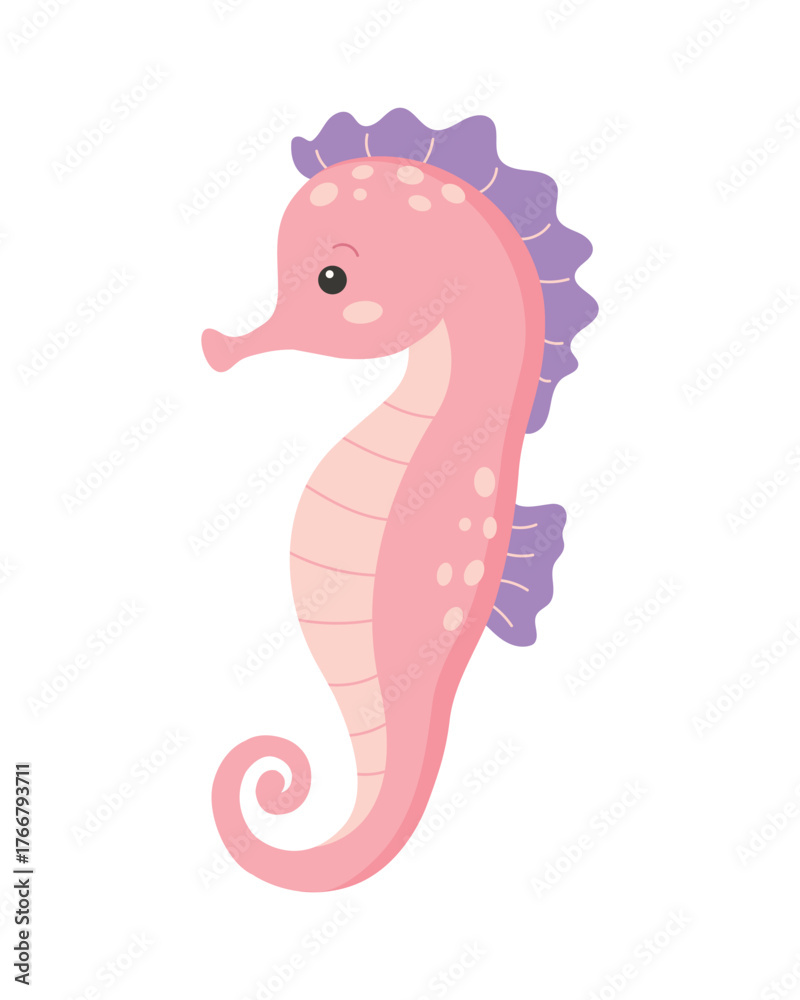 Fototapeta premium Cute seahorse isolated on white background