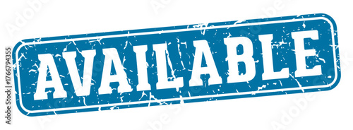 available rectangular sign. available stamp