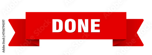 done ribbon isolated on transparent background. done ribbon