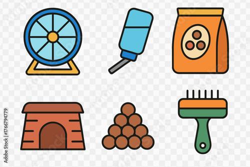 Essential supplies and accessories for small rodent pets like hamsters and guinea pigs