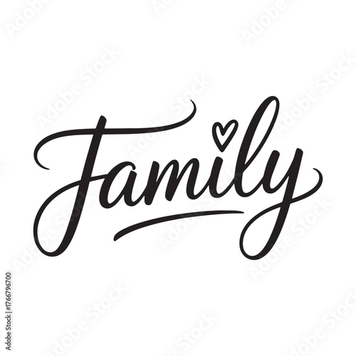 Family handwritten typography word art vector