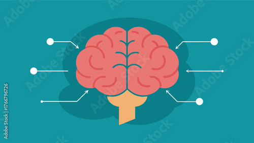 A brain scan with highlighted areas indicating increased activity while writing and recalling personal experiences showcasing the positive effects of life story work on brain. Vector illustration